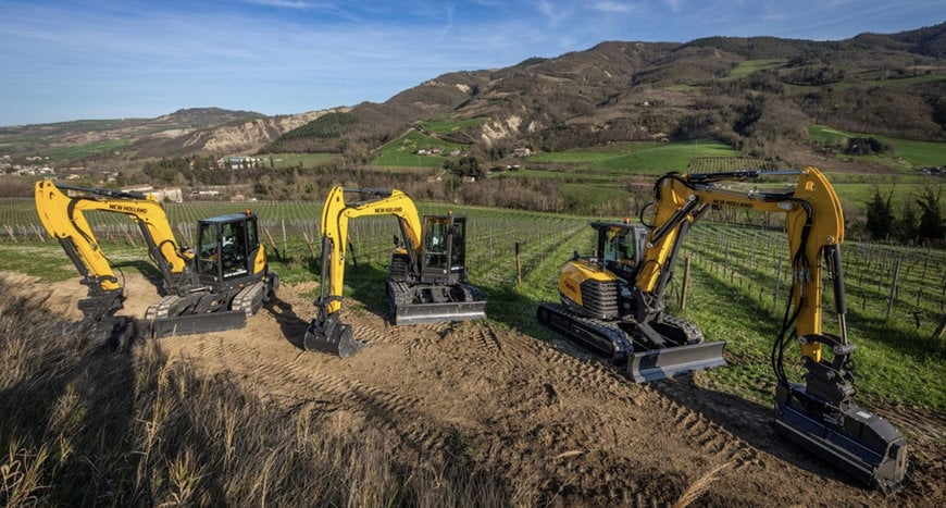 New Holland expands light construction line with launch of new midi excavators